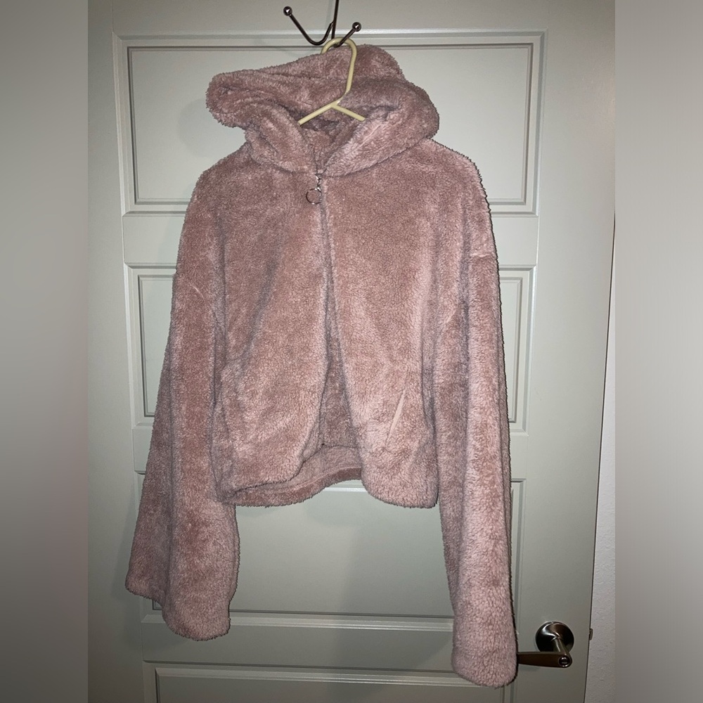 Express Blush Bell Sleeve Fleece Jacket